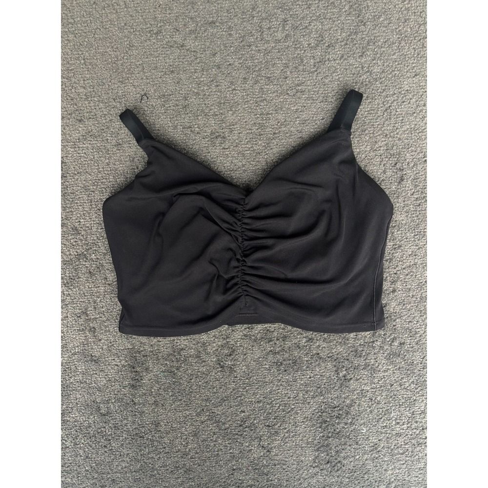 Offline Cropped Camisole Top Women's XL Black Adjustable Strap Nylon Stretch